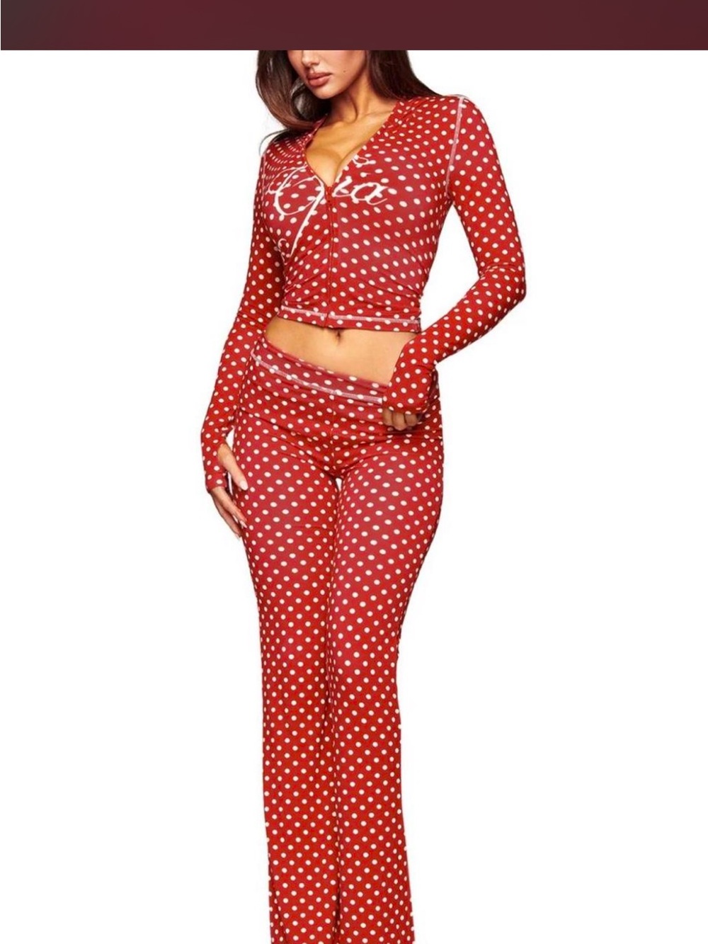 I.AM.GIA Red & White Polka Dot Long-Sleeve Pajama Set